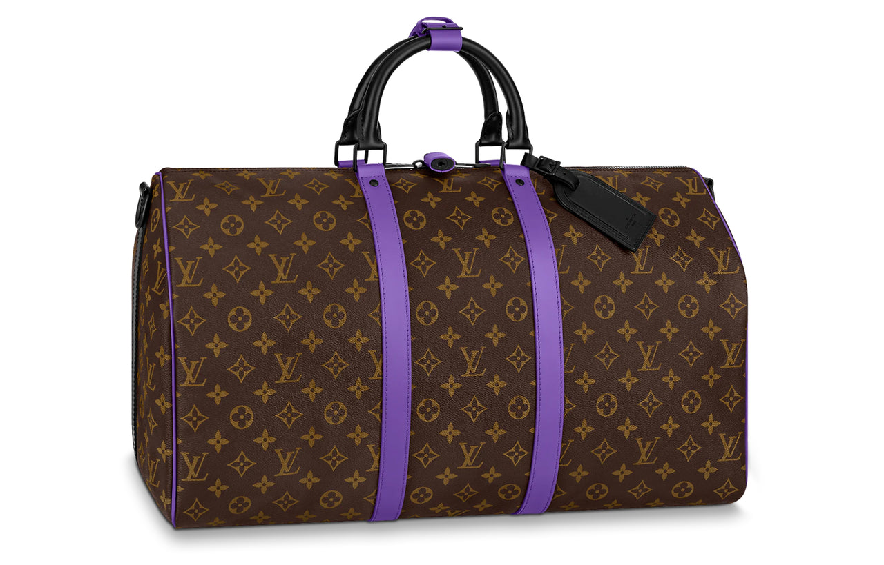 LOUIS VUITTON Keepall Bandouliere 50 Monogram Macassar Brown/Purple