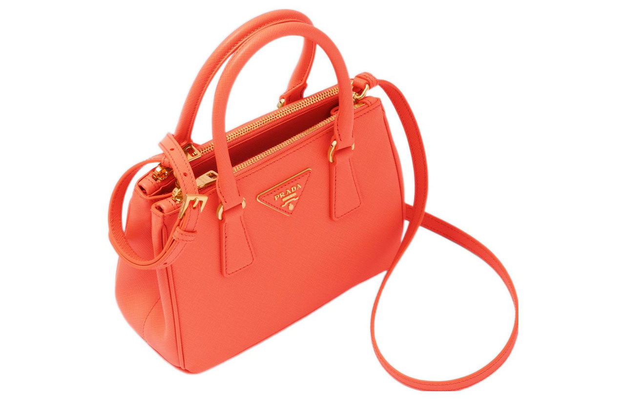 PRADA Saffiano Leather Handbag, Shoulder Bag, Crossbody Bag Mini Women's Orange