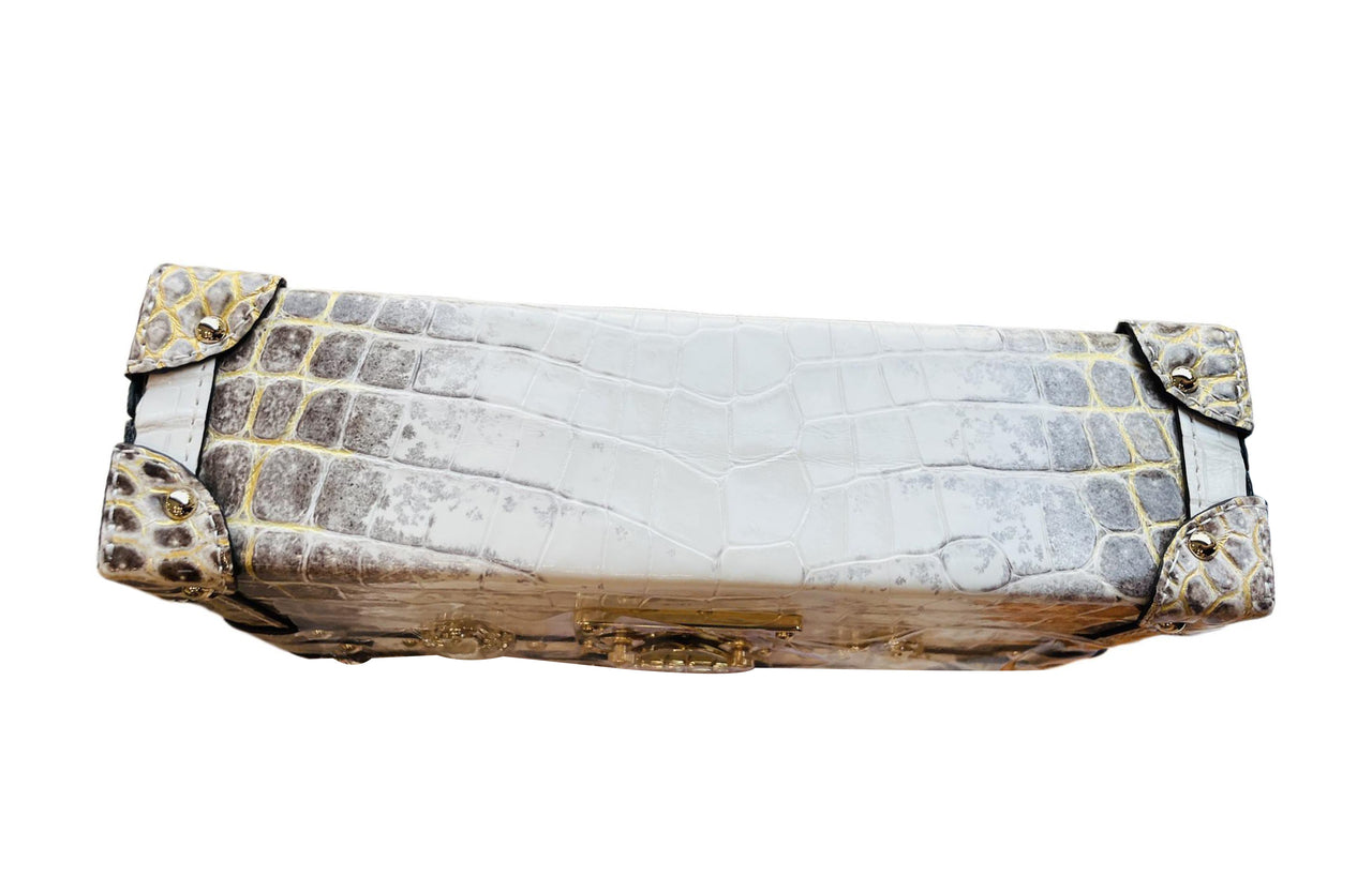 LOUIS VUITTON PETITE MALLE Crocodile Leather Box Bag, Shoulder Bag Women's White