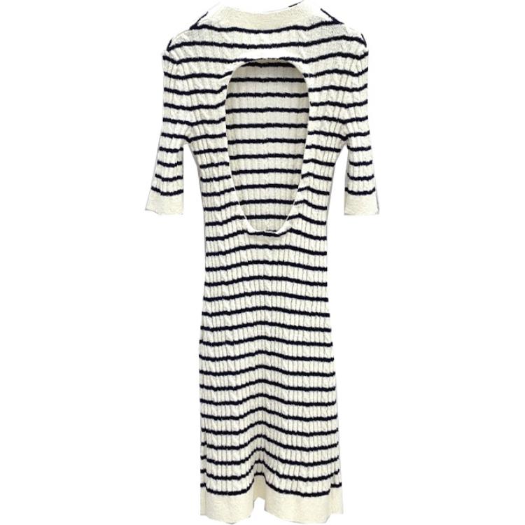 CHANEL 2023 Striped Knitted Dress