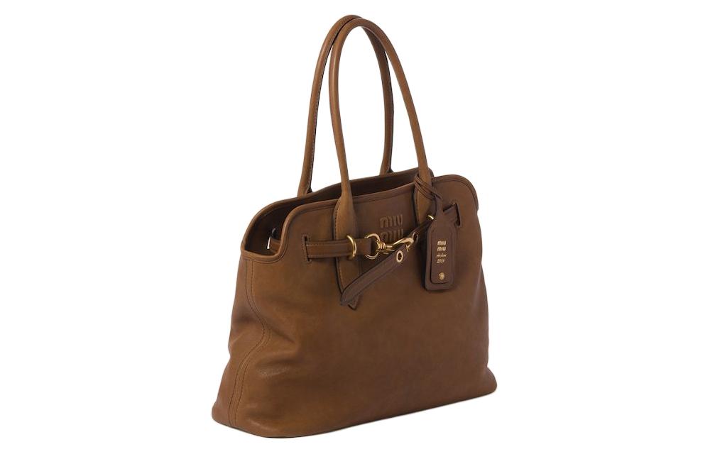 MIU MIU Aventure Nappa Leather Bag Handbag Oak