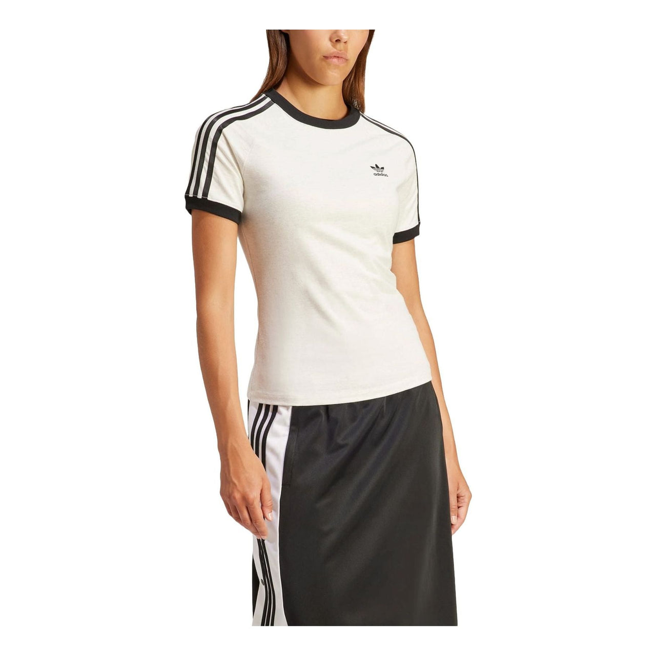 (WMNS) adidas 3-Stripes Slim Raglan T-shirt 'White Melange' IR8104