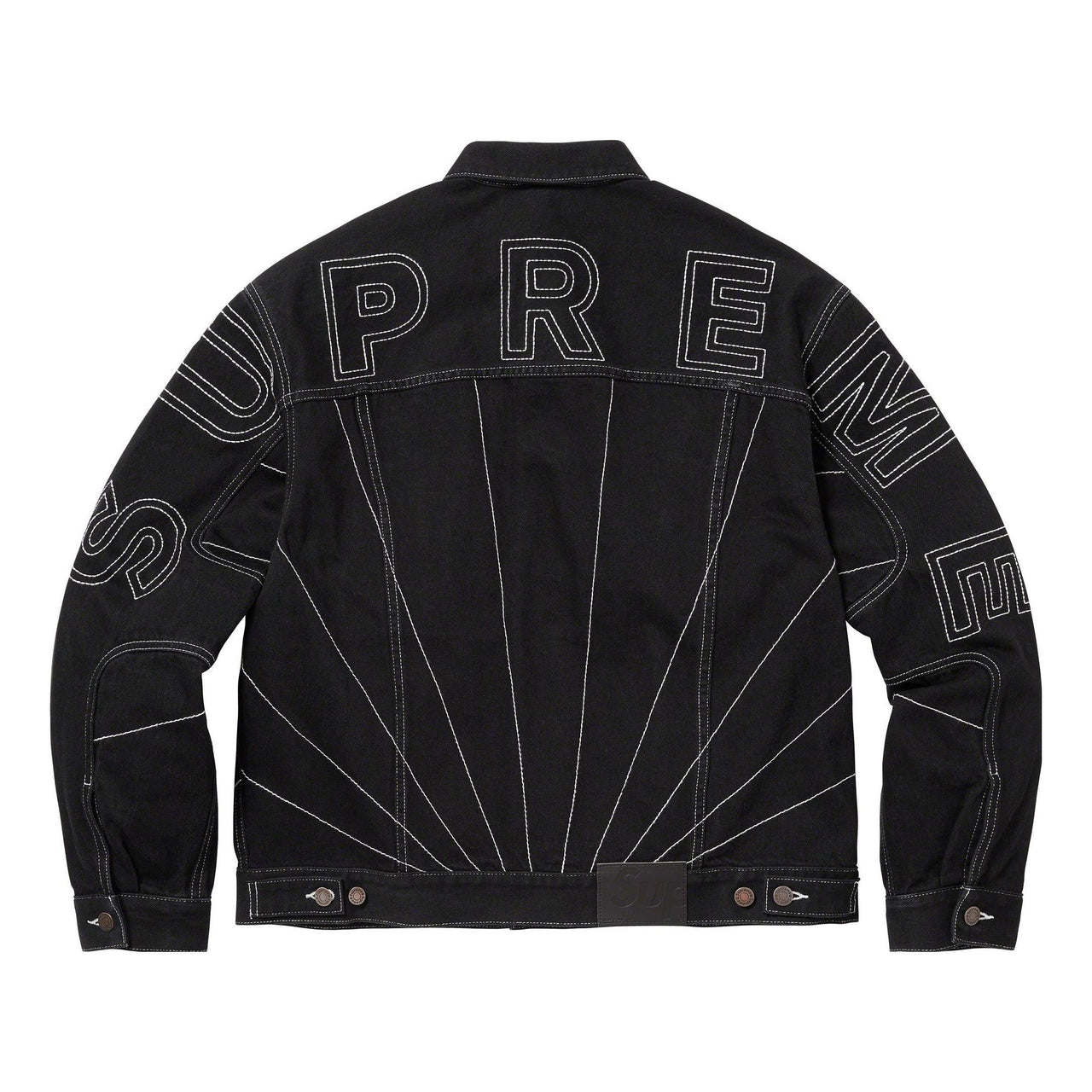 Supreme Radial Embroidered Denim Trucker Jacket 'Black White' SUP-FW23-055
