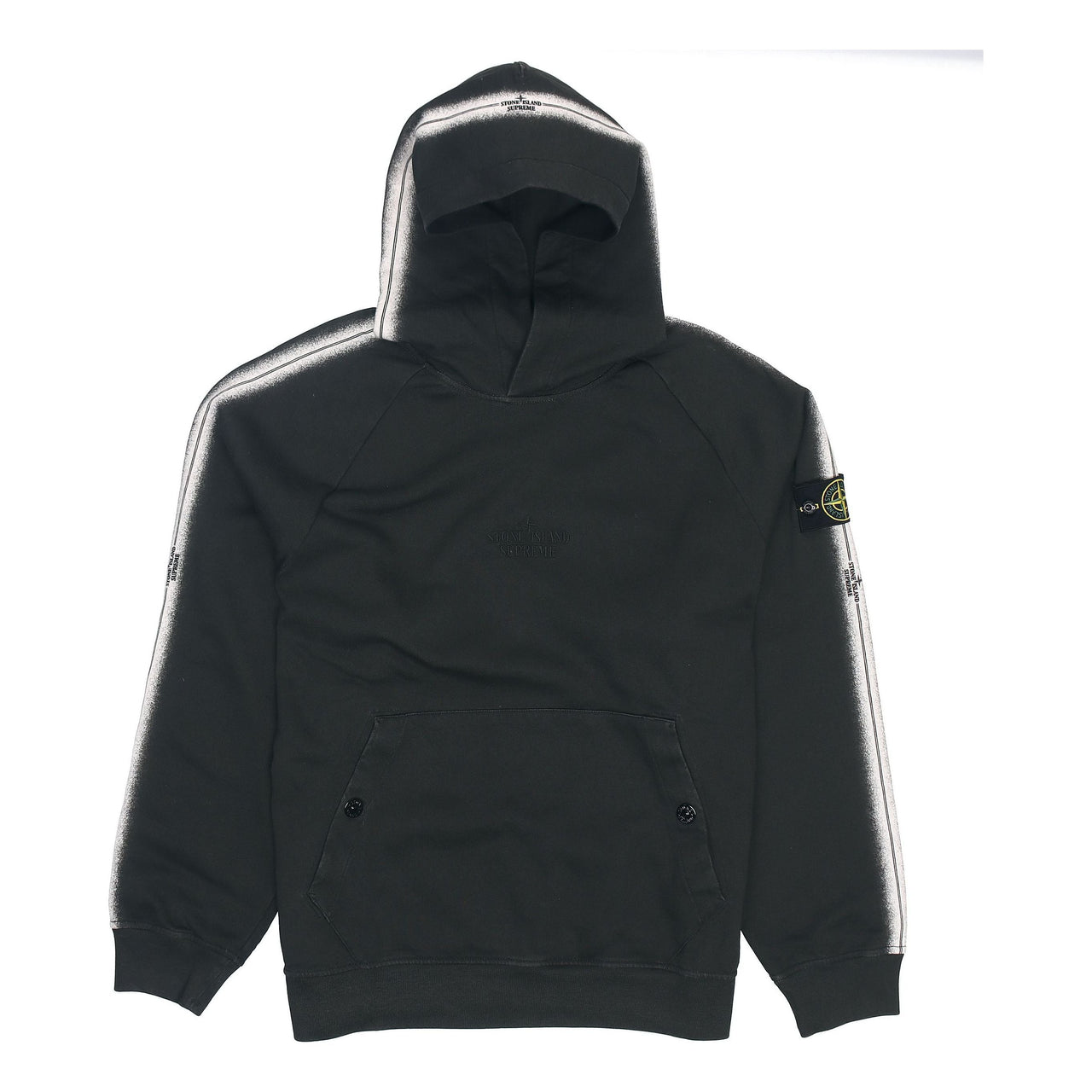 Supreme x Stone Island Stripe Hooded Sweatshirt 'Black White' SUP-SS22-718