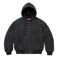 Supreme Plaid Wool Hooded Work Jacket 'Black Grey' SUP-FW23-075