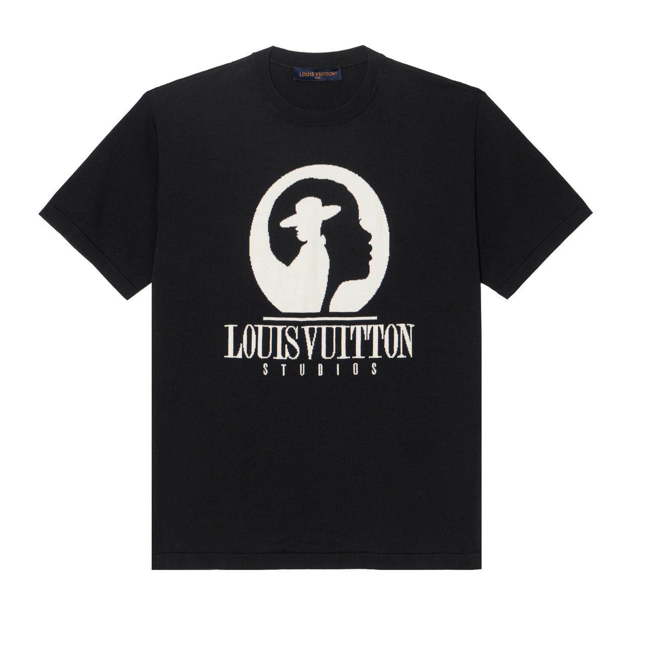 LOUIS VUITTON Short-Sleeved Cotton Intarsia Crewneck