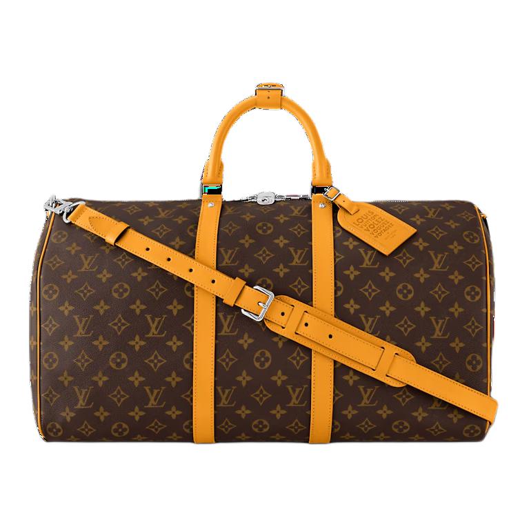 LOUIS VUITTON Keepall Monogram Macassar Coated Canvas Monkey Bag Handbag Shoulder Bag Crossbody Bag Travel Bag Men's