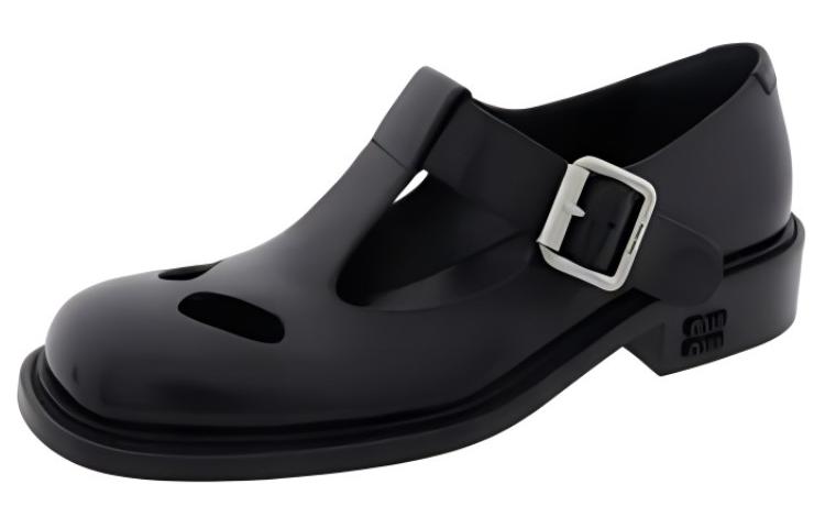 MIU MIU Chunky Heel Mary Jane Shoes Women's Black