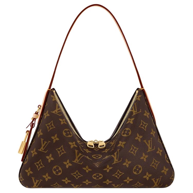LOUIS VUITTON Slouchy PM Canvas Small Shoulder Bag Women's Brown
