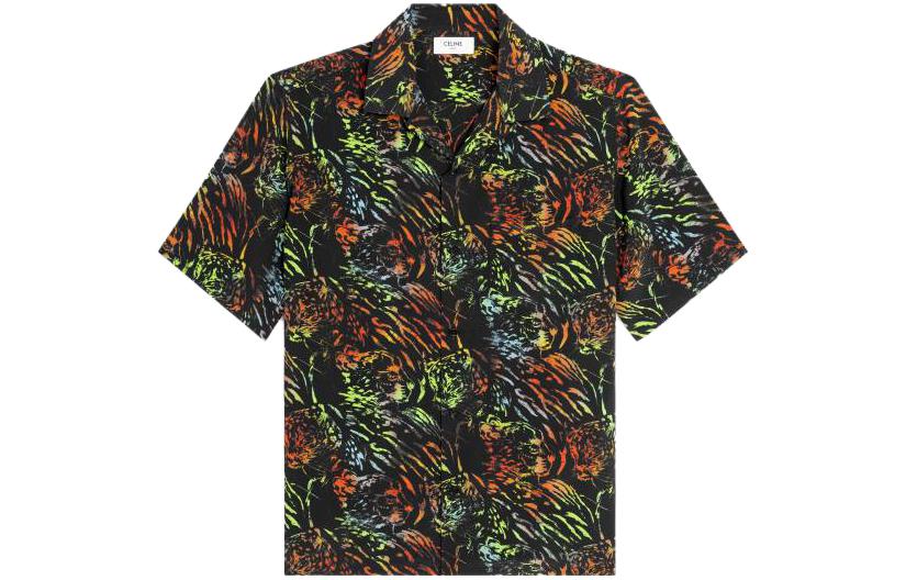 CELINE Hawaiin Printed Buttoned T Shirt