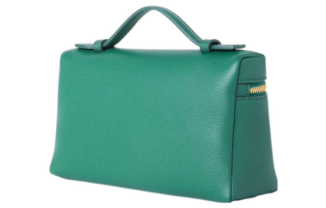 Loro Piana ExtraPocket Leather Small Square Makeup Bag Handbags Shoulder Bags Regular Women's Forest Leaf Green