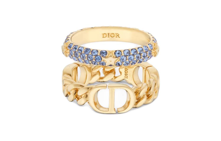 DIOR Metal, Faux Crystal Rings Women's Gold