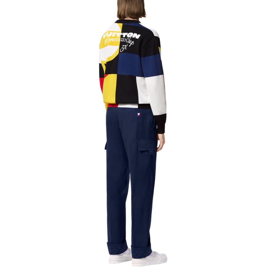 LOUIS VUITTON Jacquard Cotton Knit Crewneck