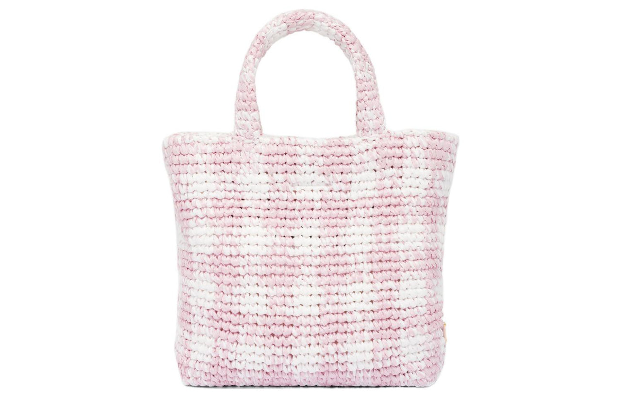 PRADA Straw, Wicker, And Raffia Handbag Small Size Women's Snow Pink