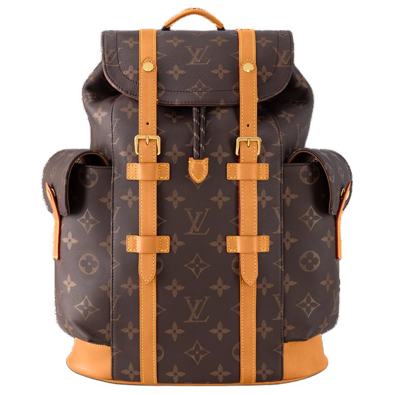 LOUIS VUITTON CHRISTOPHER Cow Leather Backpack Medium Size Men's Brown