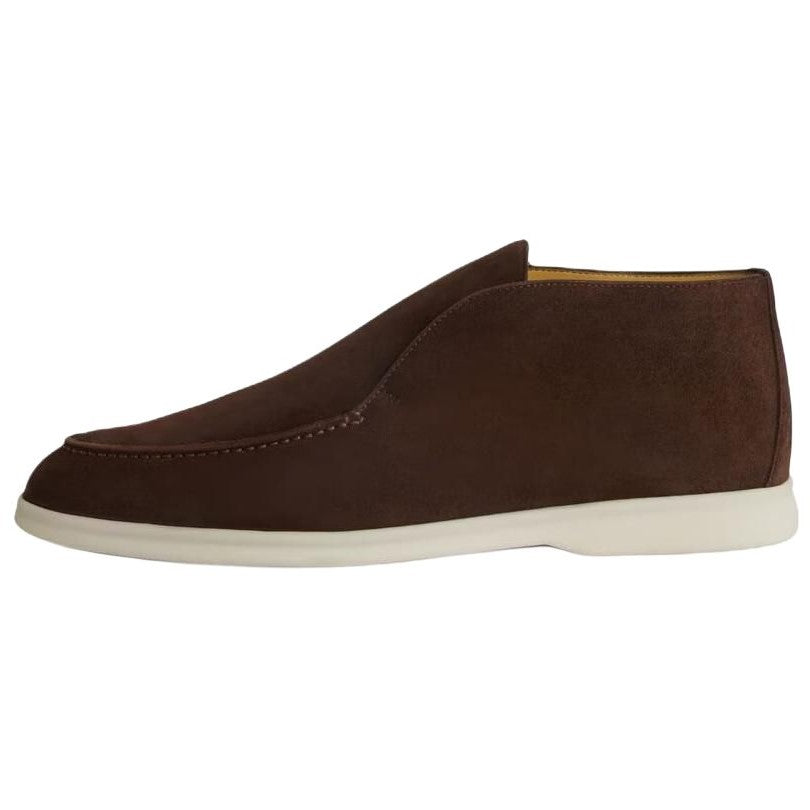 Loro Piana Open Walk Ankle Boots Men's Olive Brown