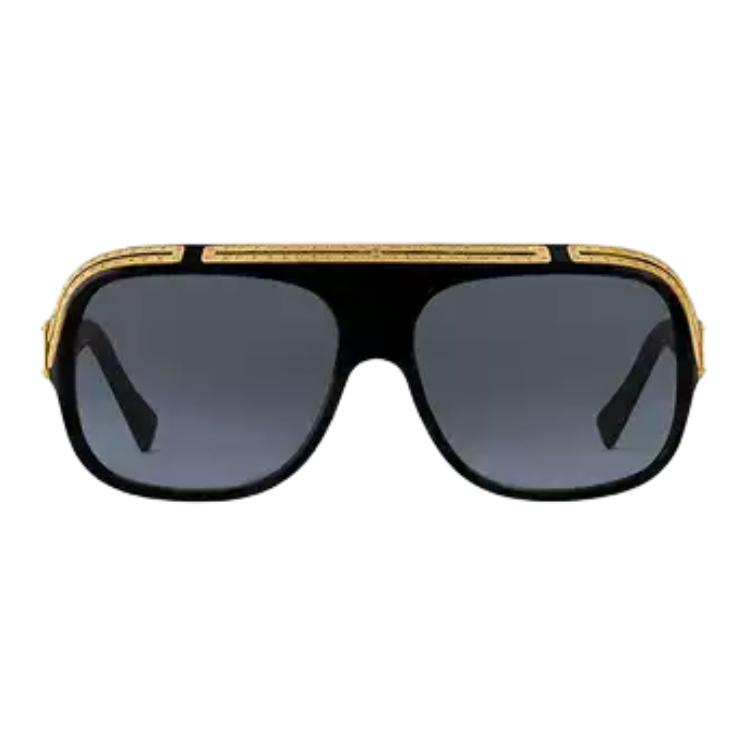 LOUIS VUITTON Acetate Aviator Sunglasses Men's Black