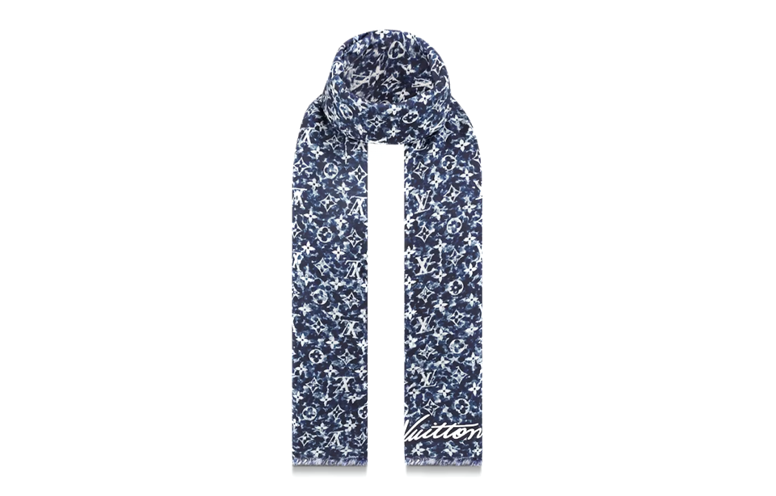 LOUIS VUITTON PLAY MNG POINTILLISM Knit Scarves Unisex Dark Blue
