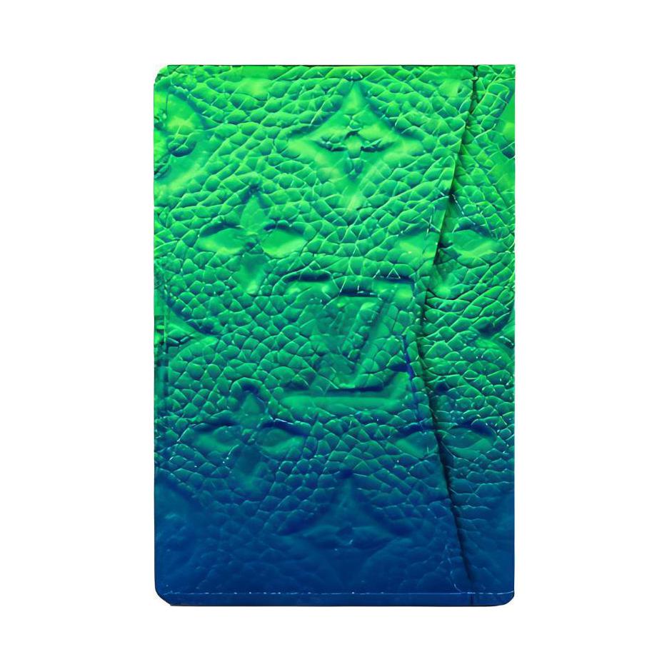 LOUIS VUITTON Pocket Organizer Taurillon Illusion Blue/Green