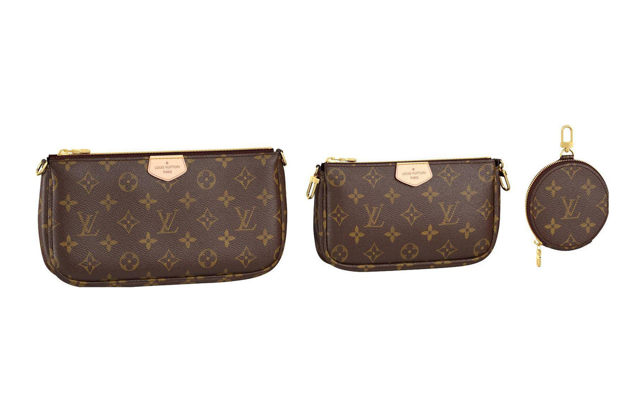 LOUIS VUITTON Coated Canvas Cow Leather Patchwork Trim 3-in-1 Crossbody Bag Shoulder Bag Women's Brown