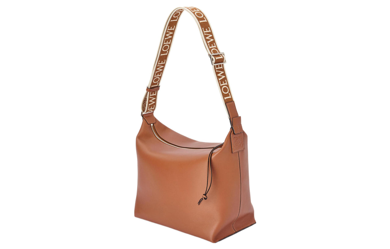 LOEWE Cubi Crossbody Tan/Jacquard Strap