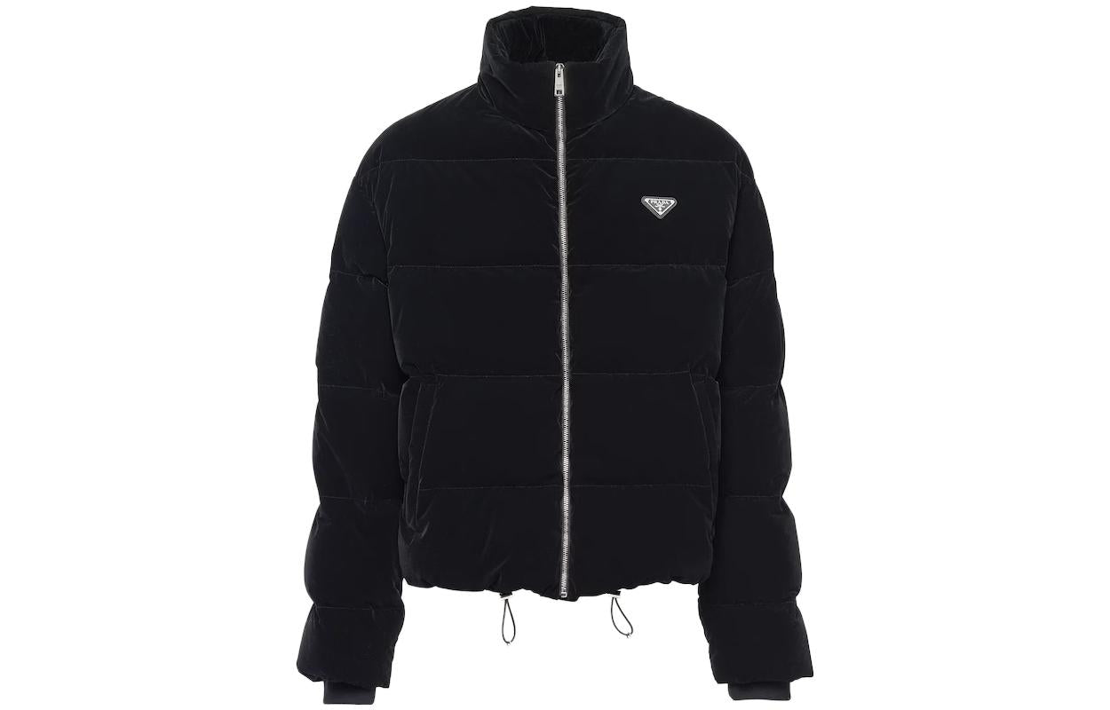 PRADA Velvet Cropped Down Jacket