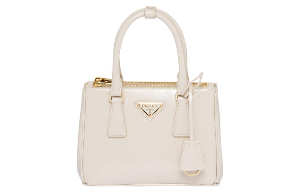 PRADA Galleria Killer Bag Leather Shoulder Bag, Crossbody Bag, Handbag Mini Women's Ivory