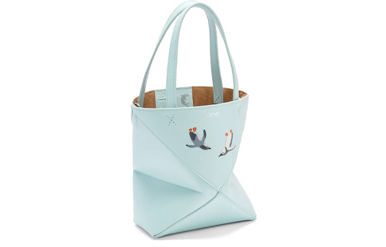 LOEWE Suna Fujita Collaboration Shiny Cow Leather Handbag Mini Women's Iceberg Blue