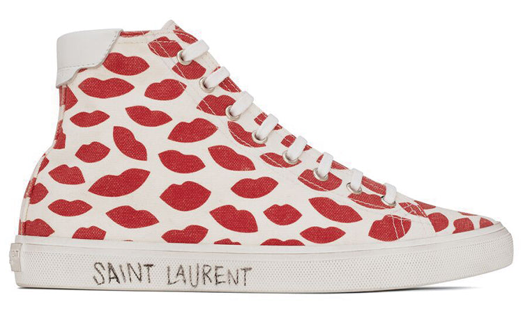 SAINT LAURENT Skateboard Shoes Women's White Red