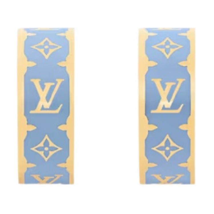 LOUIS VUITTON M02148 Nanogram Enamel Earrings