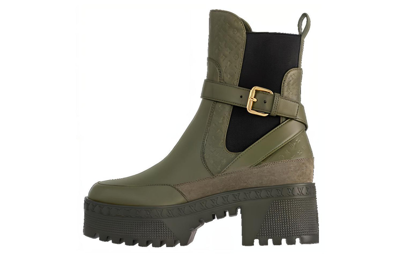 LOUIS VUITTON Ankle-Length Chelsea Boots Women's Green