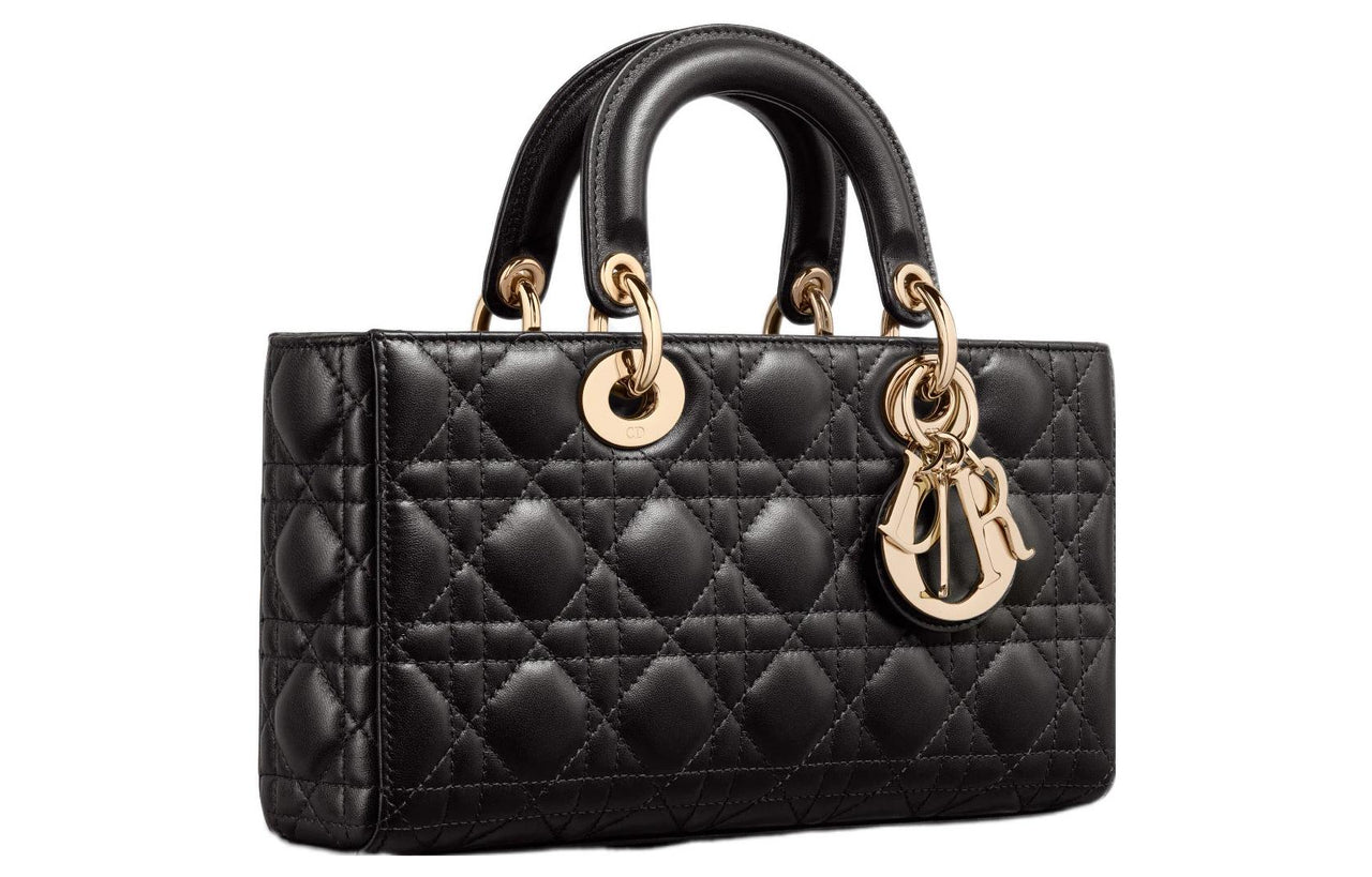 DIOR Lady D JOY Sheepskin Lady Dior Bag Shoulder Bag, Crossbody Bag, Handbag Regular Women's Black