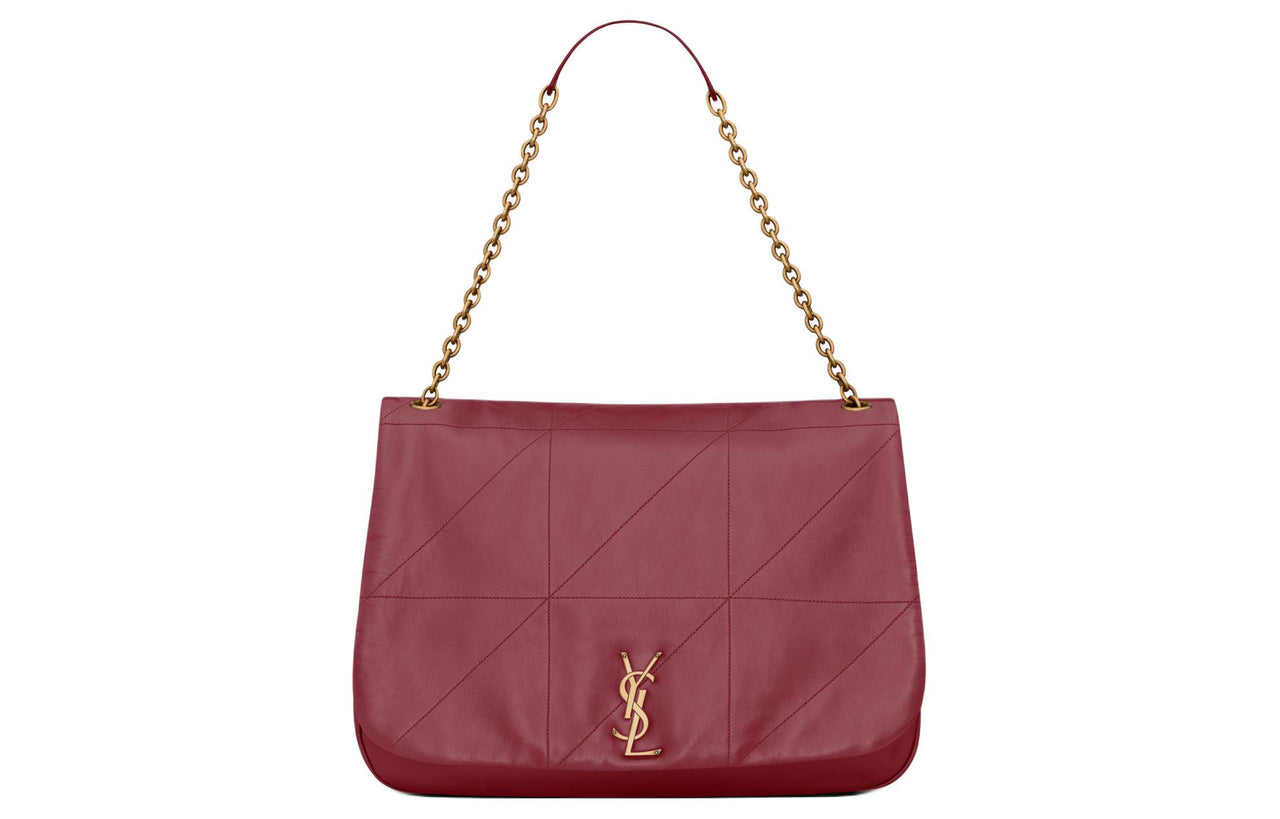 SAINT LAURENT Jamie Lambskin Handbag, Shoulder Bag Women's Merlot Red