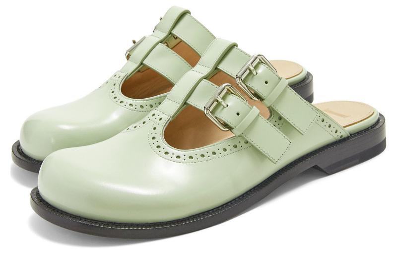 LOEWE Campo Rubber Sole Closed Toe Slippers Women's Green