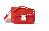 LOUIS VUITTON Monceau Cow Leather Shoulder Bag Crossbody Bag Handbag Regular Men's Vermilion