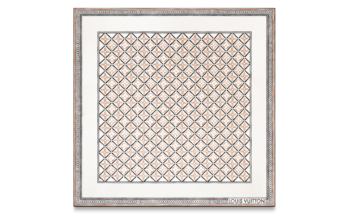 LOUIS VUITTON Silk Scarves Women's Ecru