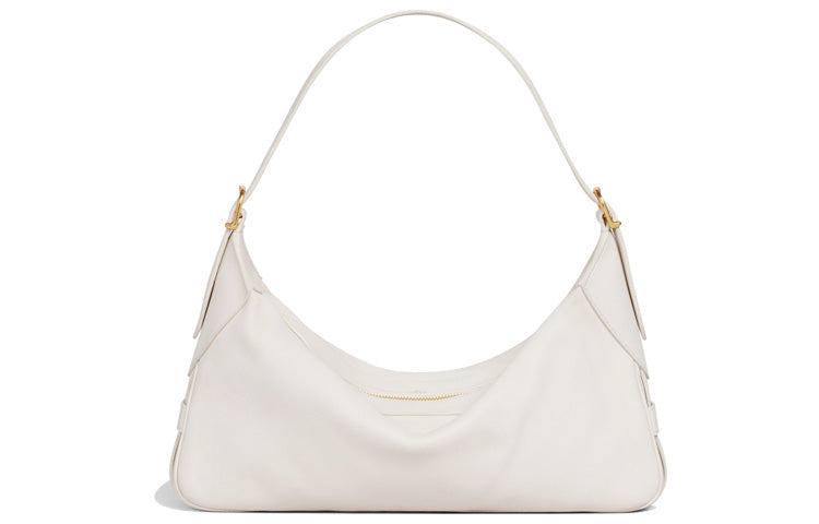 CELINE Romy Collection Soft Cowhide Shoulder Bag Handbag Medium Size Women's Ecru