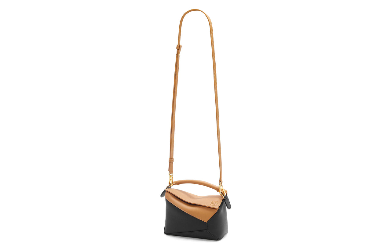 LOEWE Puzzle Cow Leather Shoulder Bag, Crossbody Bag, Handbag Mini Women's Warm Sand Yellow & Black
