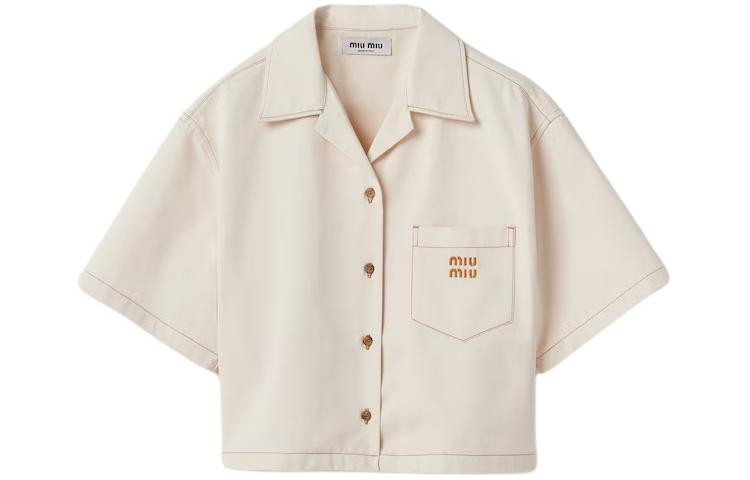 MIU MIU Denim Shirt Women's Beige