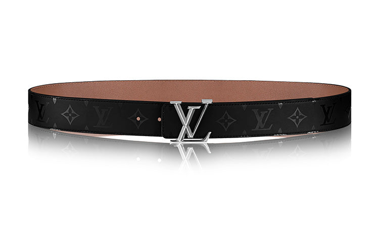 LOUIS VUITTON Double-Sided Pin Buckle Cow Leather Leather Belts Men's Black/Brown Width: 4cm