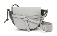 LOEWE Gate Soft Cow Leather Crossbody Bag, Shoulder Bag Women's Pearl Gray & Dark Gray