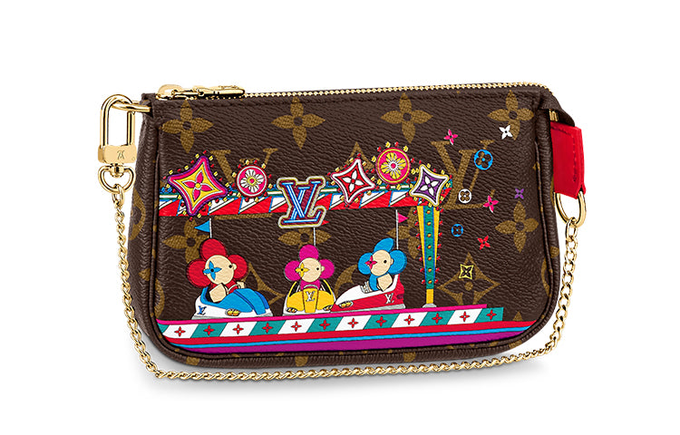 LOUIS VUITTON Pochette Accessories Monogram Vivienne Holiday Mini Rouge Red