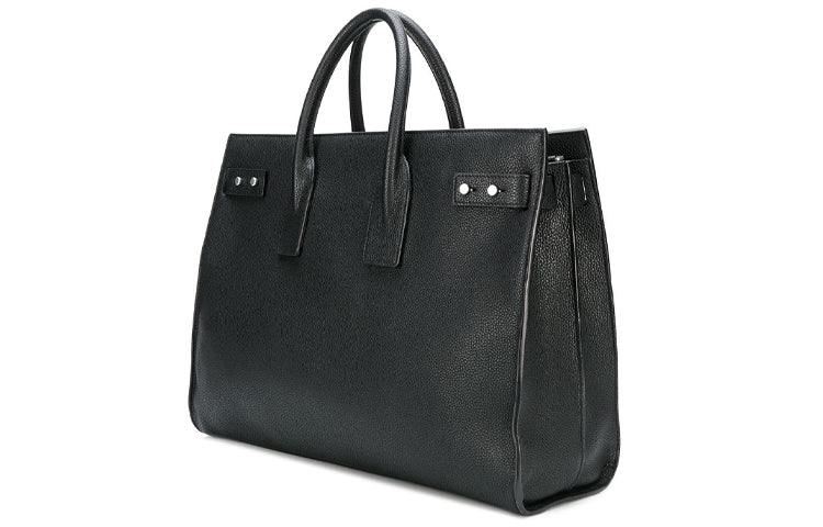 SAINT LAURENT SAC DE JOUR Genuine Leather Tote Bag Shopping Bag Handbag Large Size Women's Black