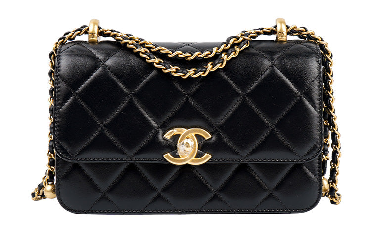 CHANEL 19Bag Calfskin With Gold Metal Black