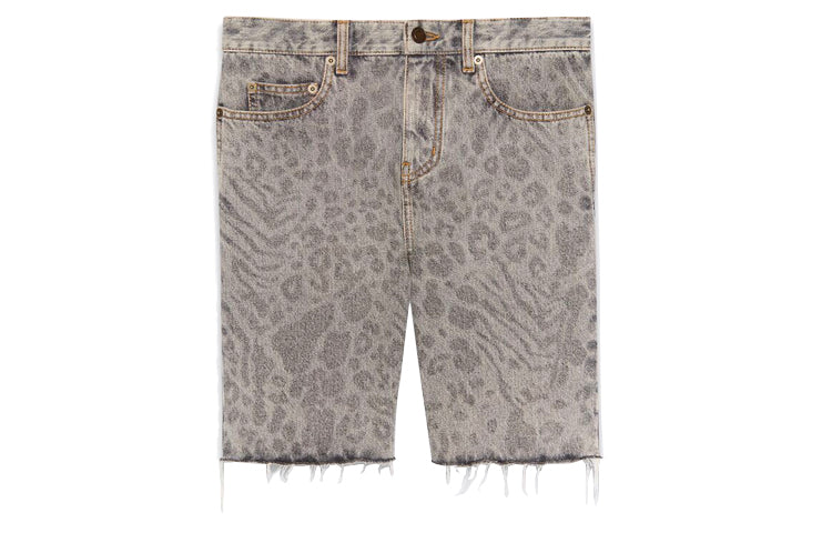 SAINT LAURENT Denim Shorts Men's Gray