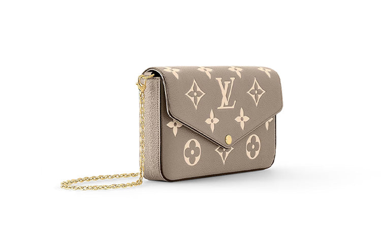 LOUIS VUITTON Louis Vuitton Pochette Felicie Grained Calfskin 3 in 1 Portable Crossbody Bag, Shoulder Bag Women's