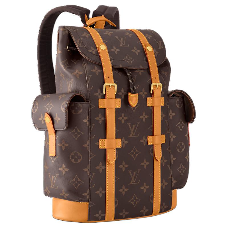 LOUIS VUITTON CHRISTOPHER Cow Leather Backpack Medium Size Men's Brown