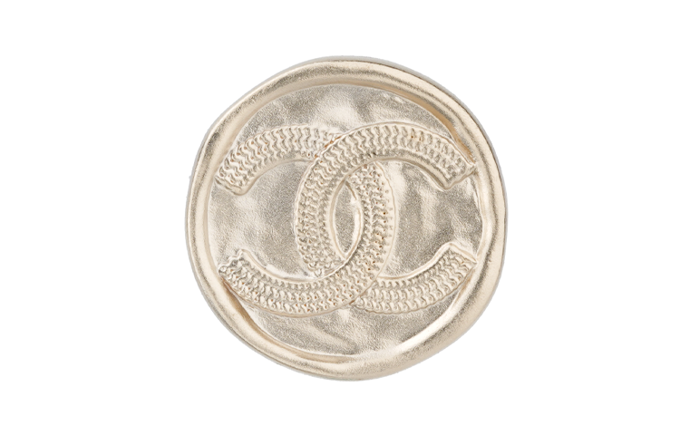 CHANEL Round Cake Stud Earrings Women's Gold