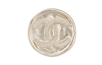 CHANEL Round Cake Stud Earrings Women's Gold