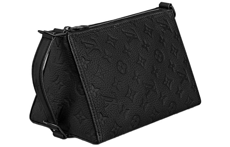 LOUIS VUITTON Triangle Little Bull Leather Messenger Bag Shoulder Bag Crossbody Bag Regular Men's Black